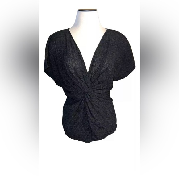 Zara Black Knotted Top Short Sleeve - Size small - Picture 2 of 8